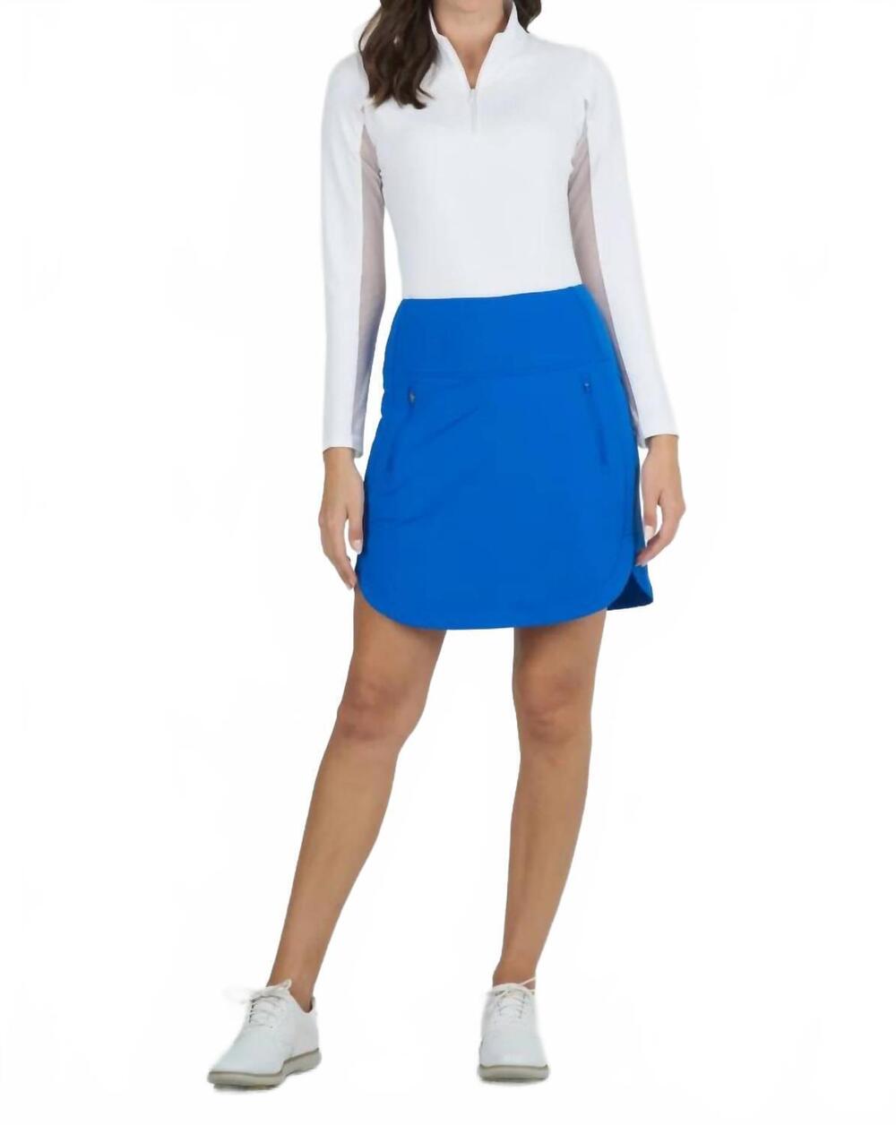 NEW IBKUL solid straight skort in blue